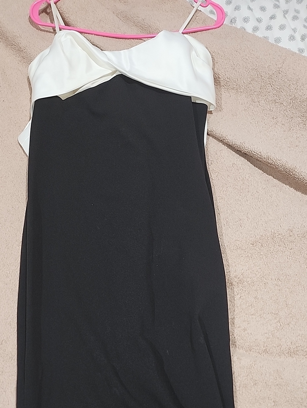 Black & White Slip Dress with Contrast Bodice